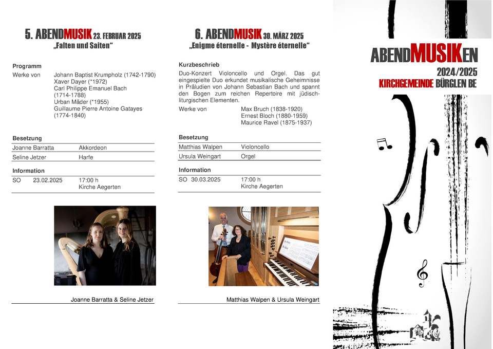 Flyer Abendmusiken 2024_25 Vorderseite